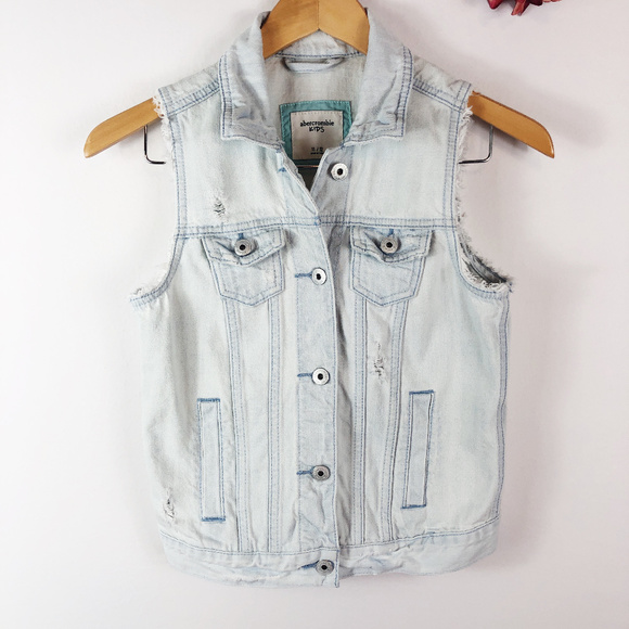 light blue denim vest